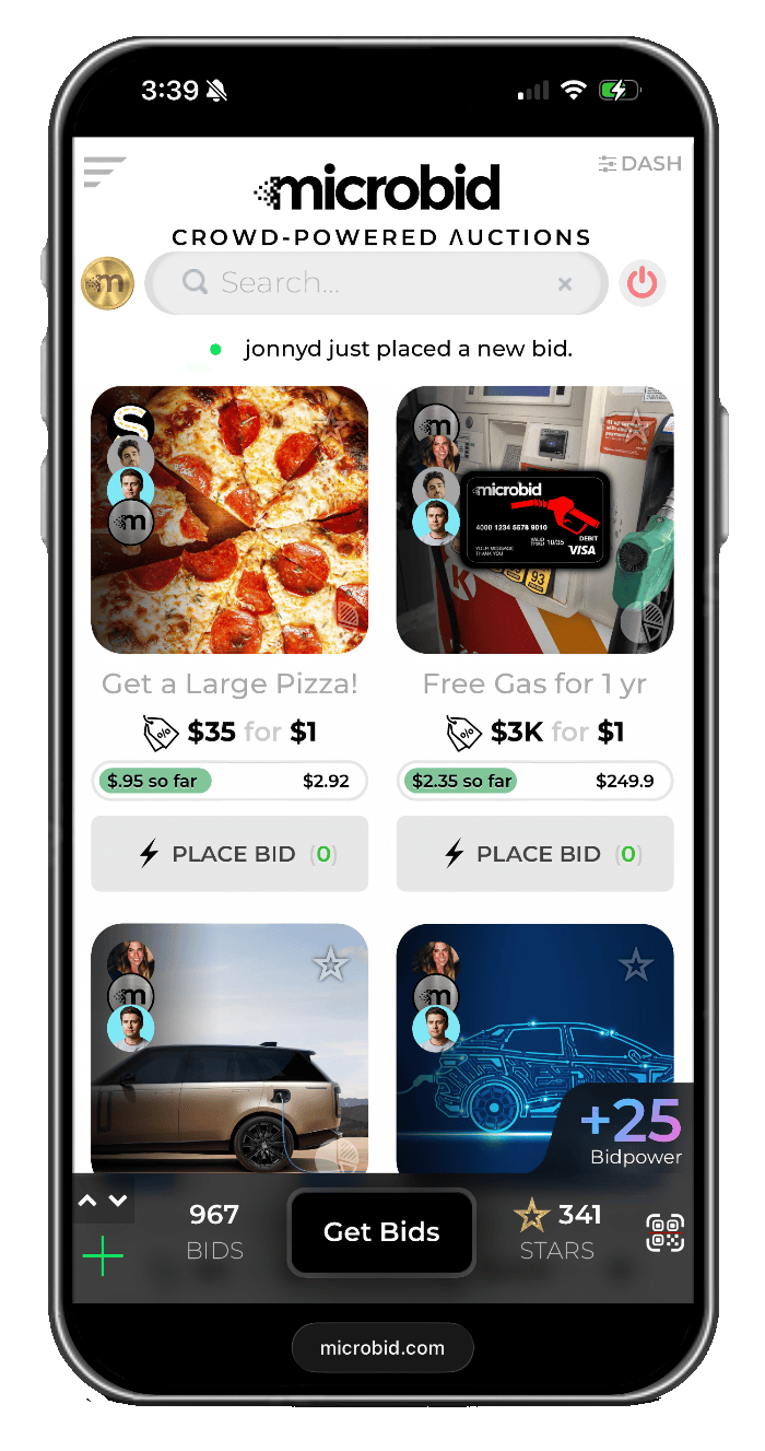 Microbid Auctions on iPhone